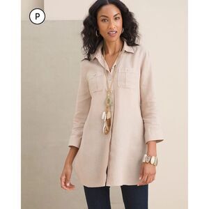 Chico’s No Iron Linen Tunic Shirt Size 12 Large Chico’s 2